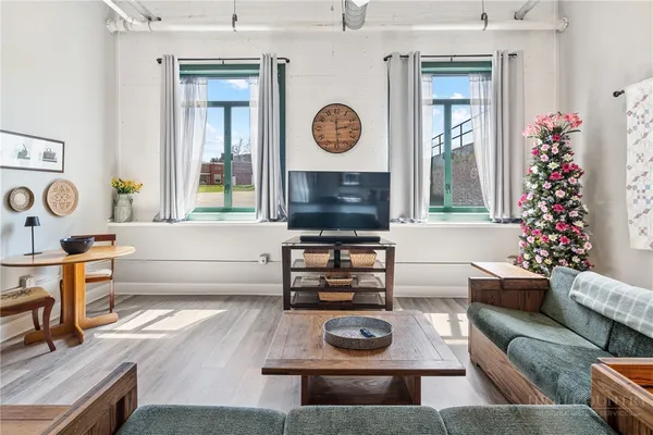 a room with a table and a chair