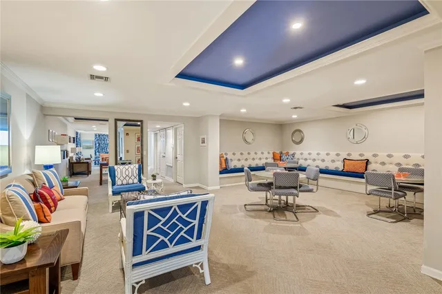 a view of a balcony with potted plants
