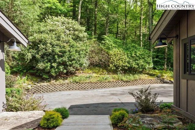 a view of a garden with pathway