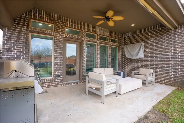 a living room with furniture