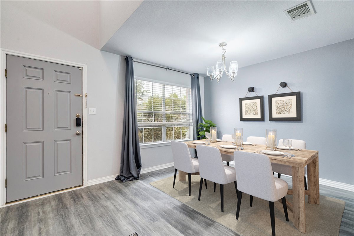 148 Buttercup Way Kyle, TX 78640 - Photo 5 of 30 a view of a dining room with furniture window and outside view