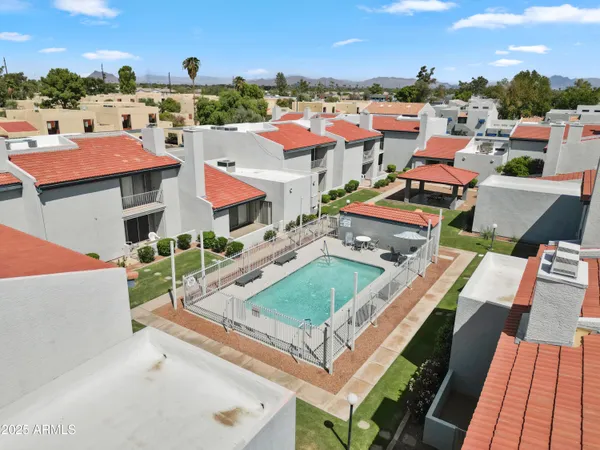 a view of a city from a terrace