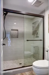 a bathroom with a shower