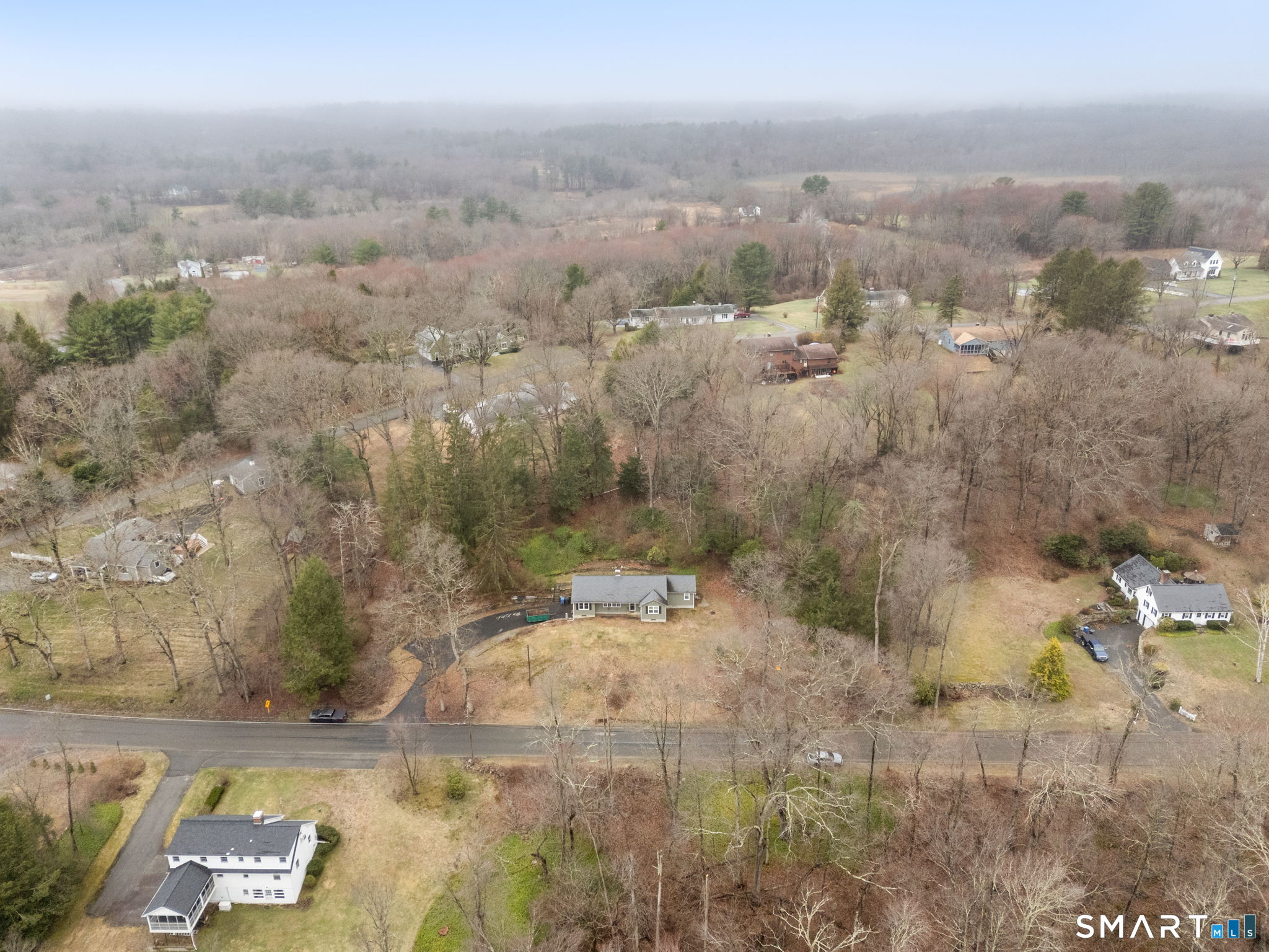 183 Old Hall Road Woodstock, CT 06281 - Photo 3 of 29 an aerial view of residential house and parking space