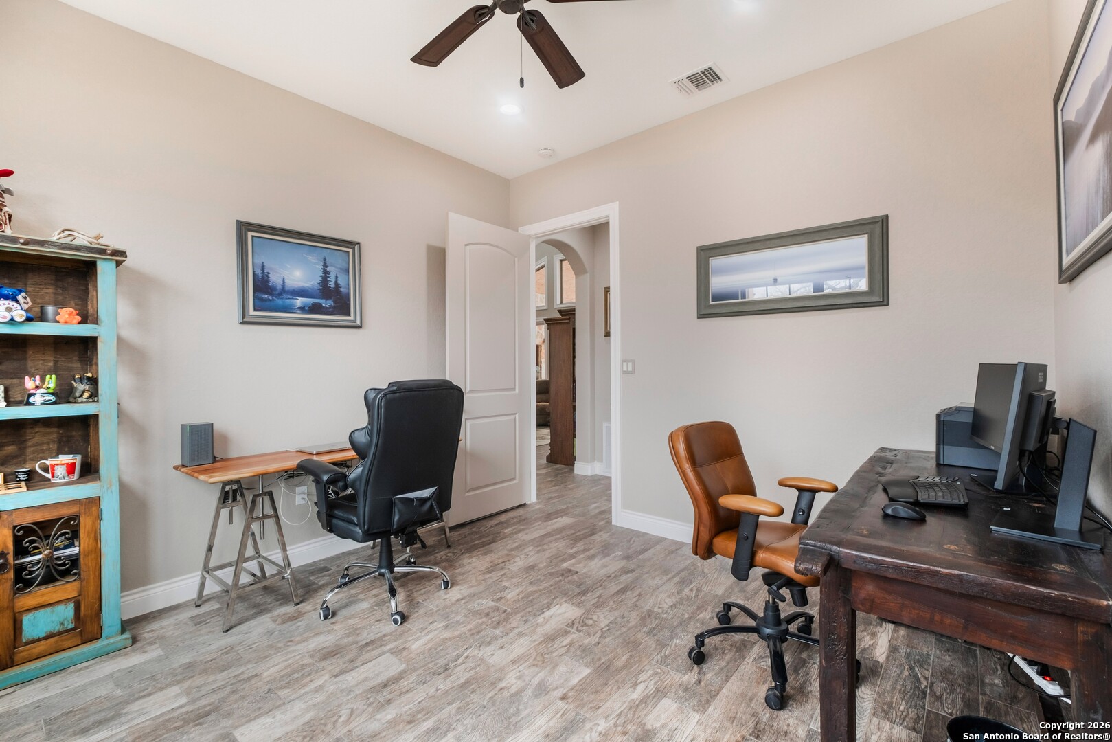103 Rio Grande Drive Blanco, TX 78606 - Photo 32 of 99 a view of a workspace with furniture and a window