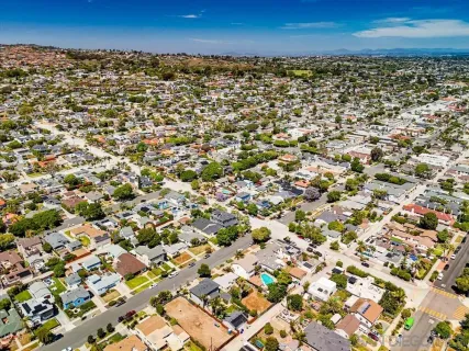 an aerial view of a city