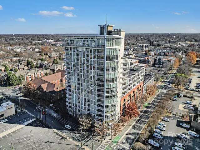 a view of a building with a street