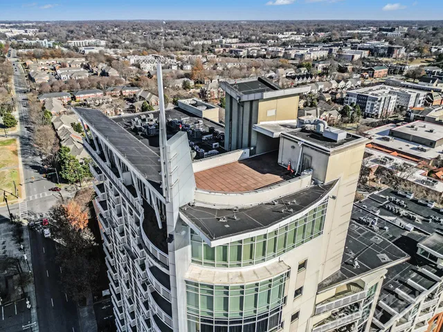 an aerial view of a city