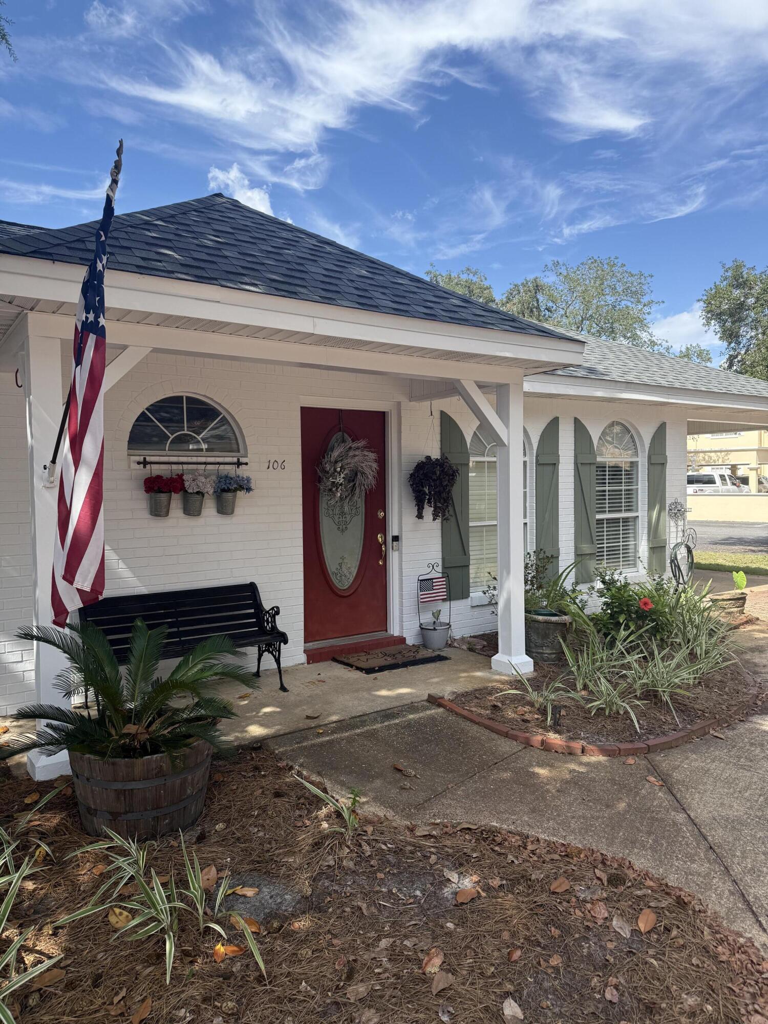 a front view of a house