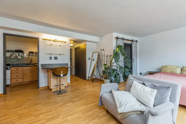 a living room with furniture