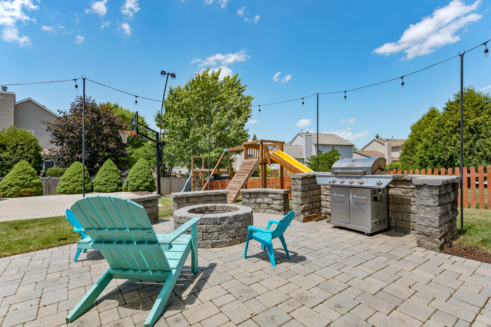 2751 Cedar Creek Cutoff Road Wauconda, IL 60084 - Photo 31 of 34 a view of a chairs and table in patio with a fire pit