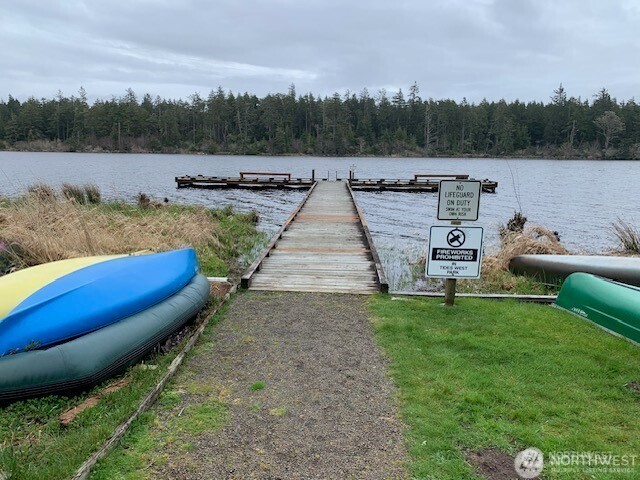 2004 195th Street Long Beach, WA 98631 - Photo 32 of 34 a view of a lake with couches chairs and large trees