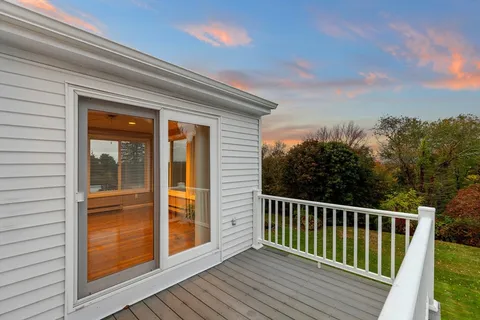 a view of a wooden deck