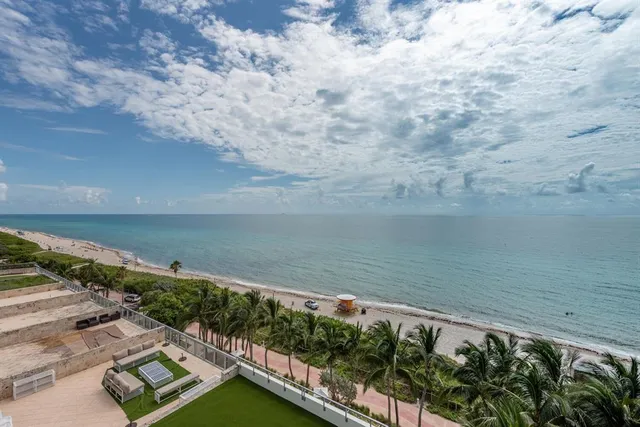 a view of an ocean from a balcony