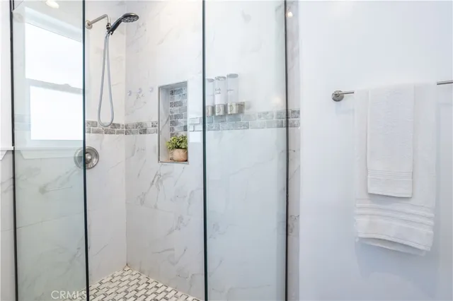 a bathroom with a shower