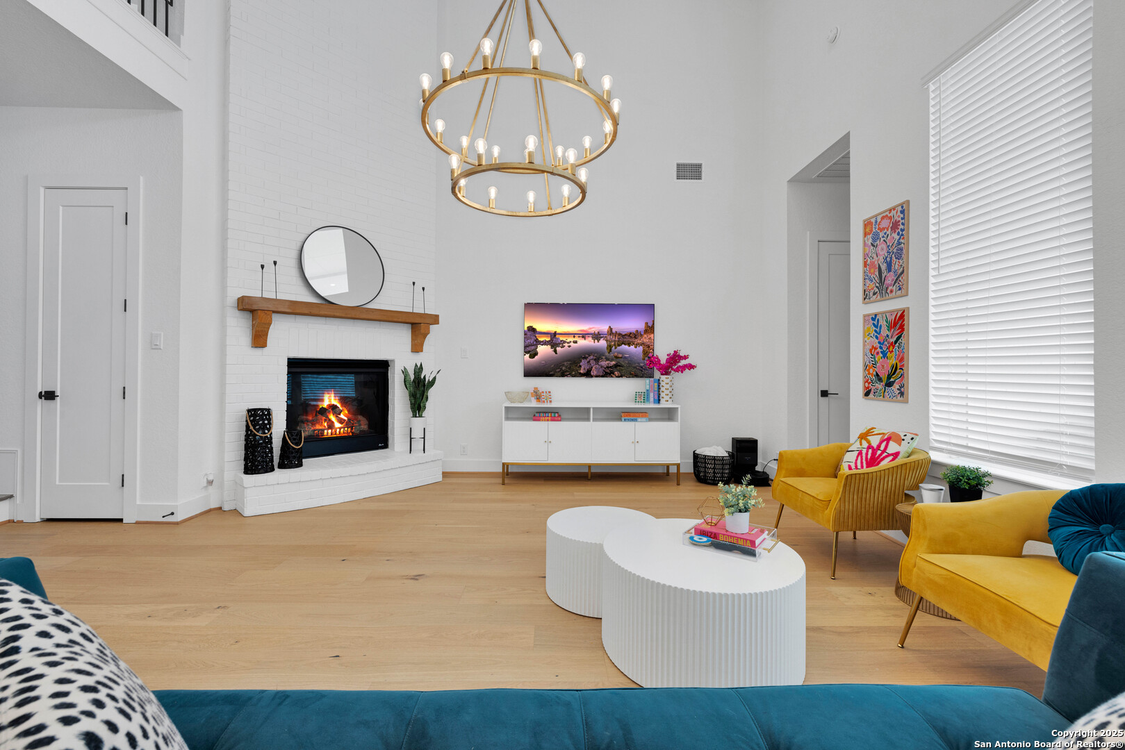 235 Corazon Boerne, TX 78006 - Photo 17 of 68 a living room with furniture and a fireplace