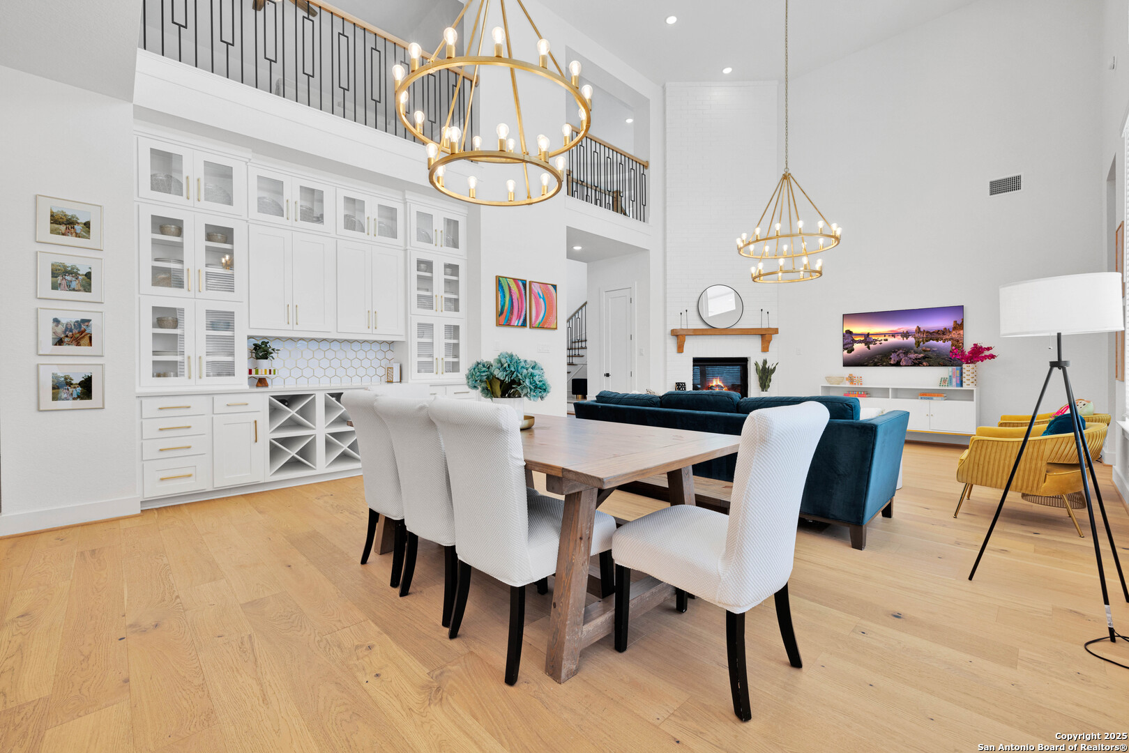 235 Corazon Boerne, TX 78006 - Photo 20 of 68 a view of a dining room with furniture and a chandelier