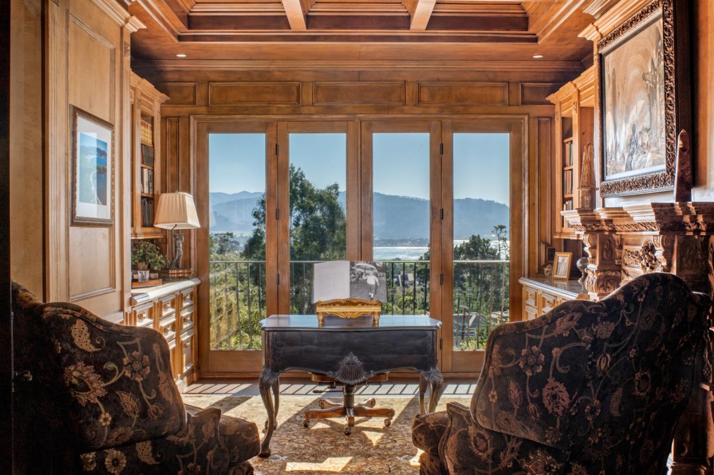 1519 Riata Road Pebble Beach, CA 93953 - Photo 38 of 75 a living room with furniture and a large window