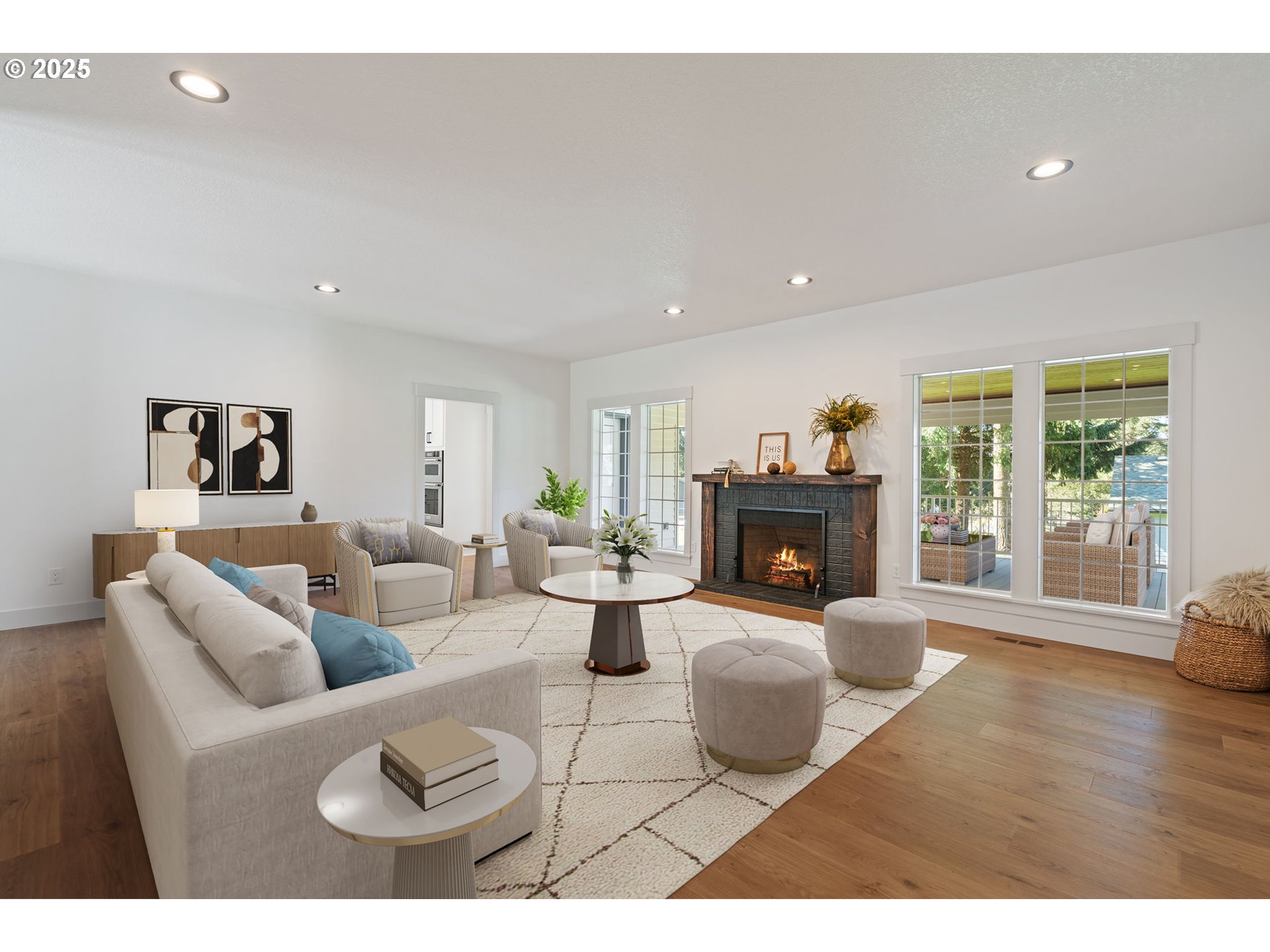 25600 Northeast 152nd Avenue Battle Ground, WA 98604 - Photo 8 of 48 a living room with furniture and a fireplace