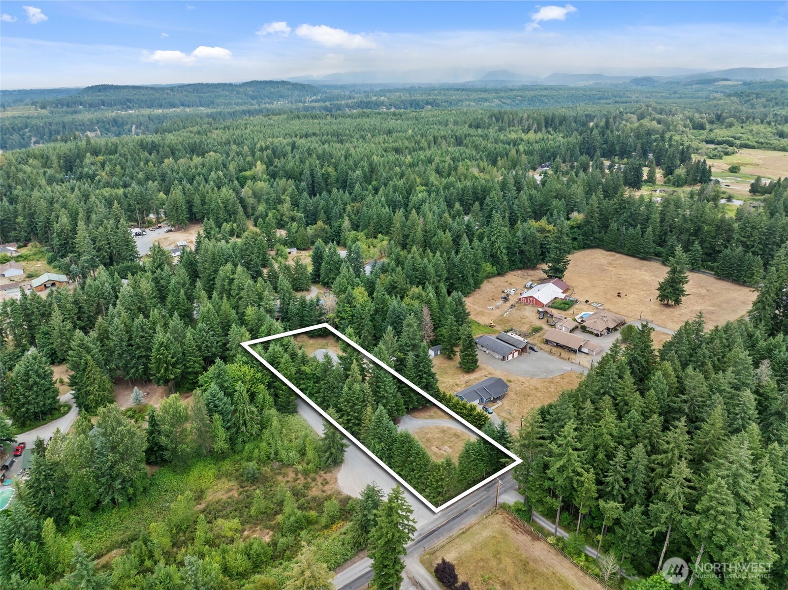 19221 Patterson Road East Orting, WA 98360 - Photo 39 of 40 a aerial view of a house with a yard and lake view