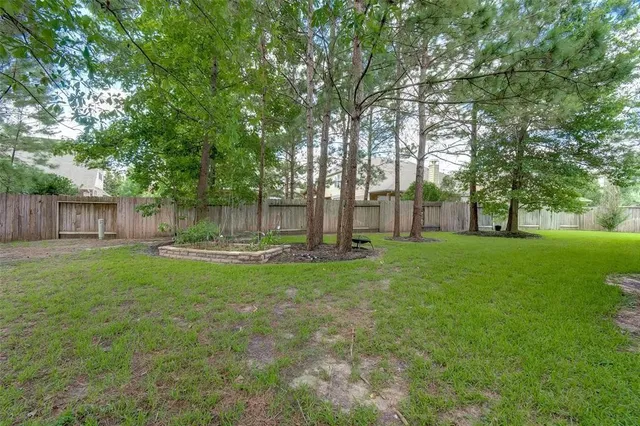 a view of garden with trees