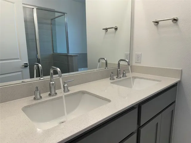a bathroom with a shower
