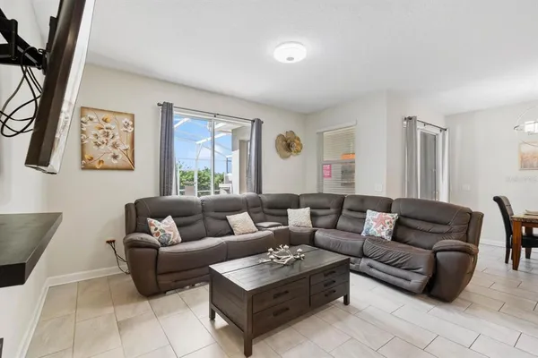 a living room with furniture and a couch