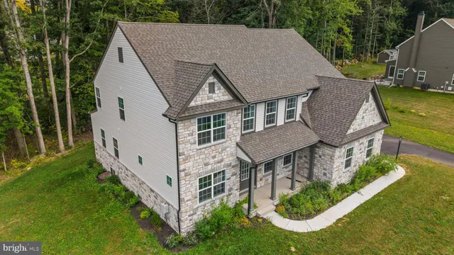 an aerial view of a house
