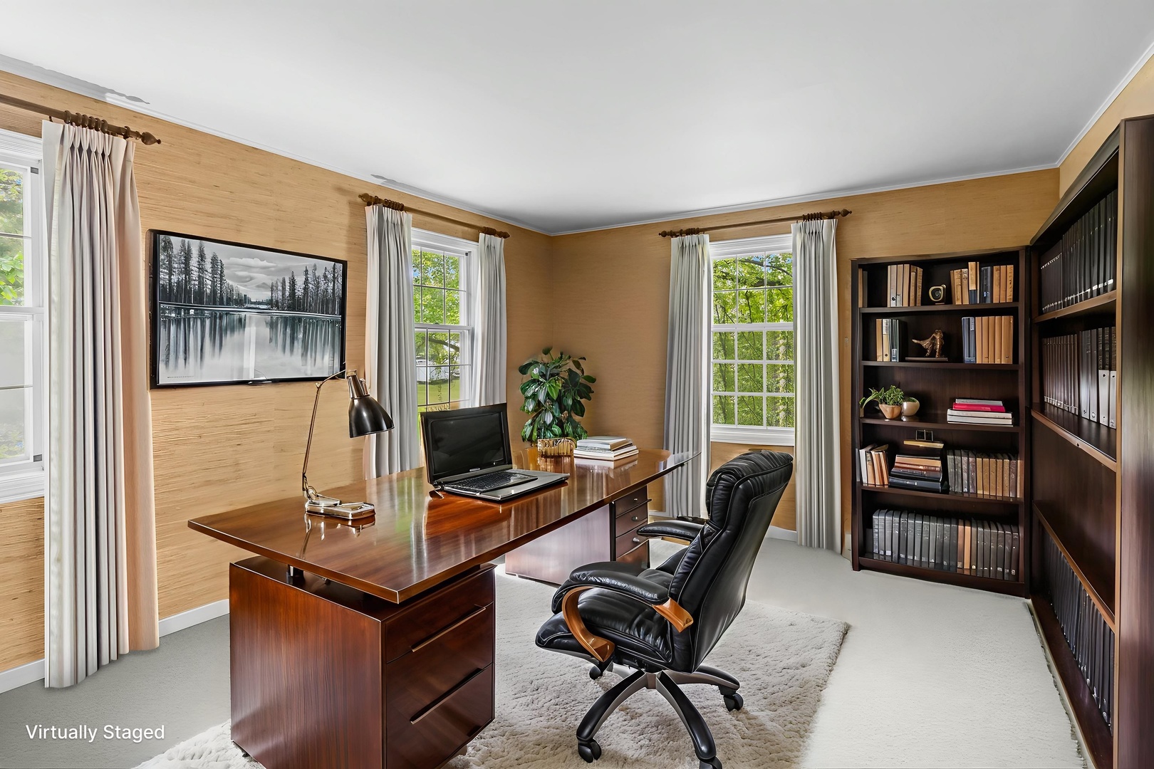 8612 Crystal Springs Road Woodstock, IL 60098 - Photo 19 of 45 a view of a workspace with furniture and a window