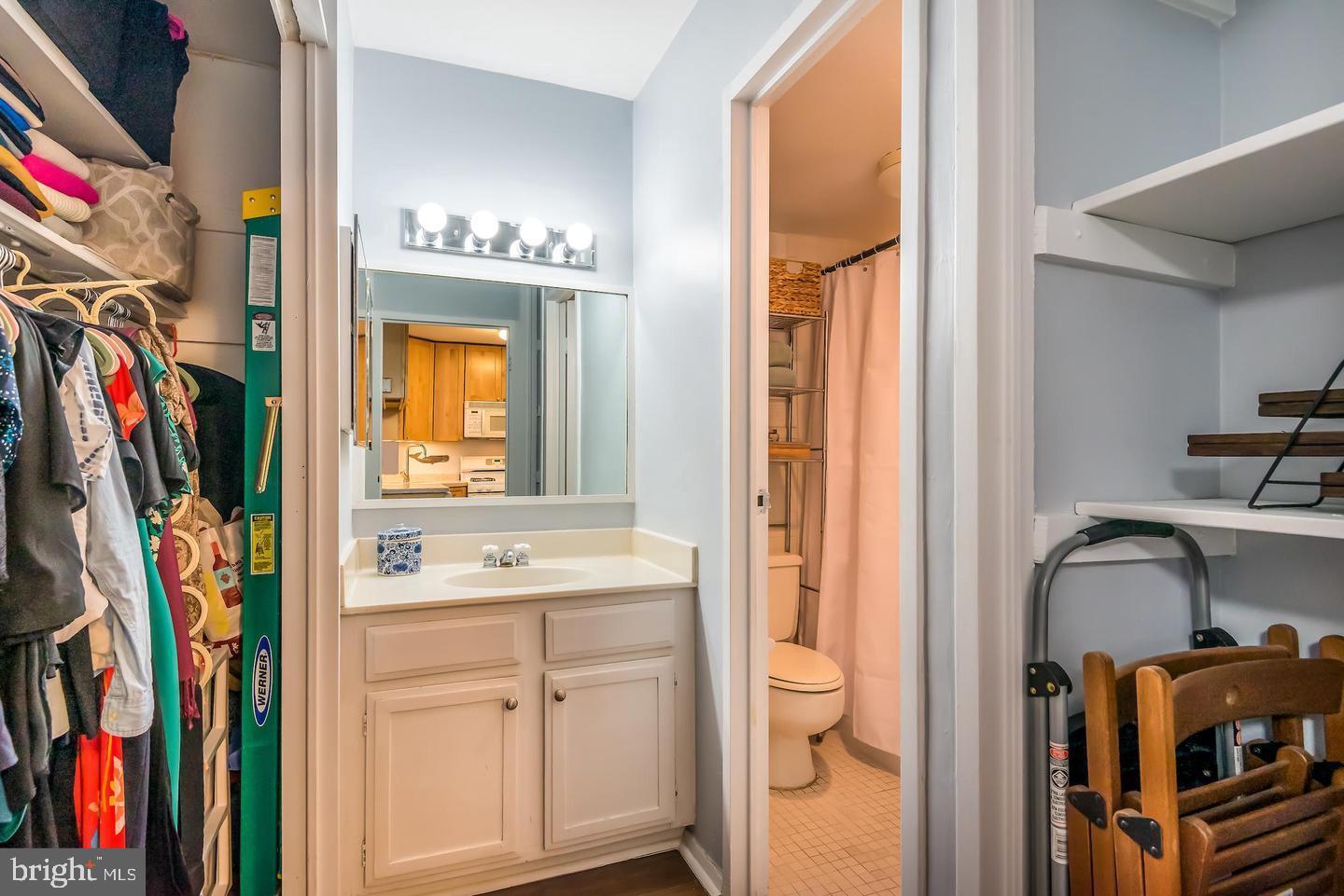 2800 Wisconsin Avenue Northwest, Unit 510 Washington, DC 20007 - Photo 16 of 20 a bathroom with a sink vanity and a mirror