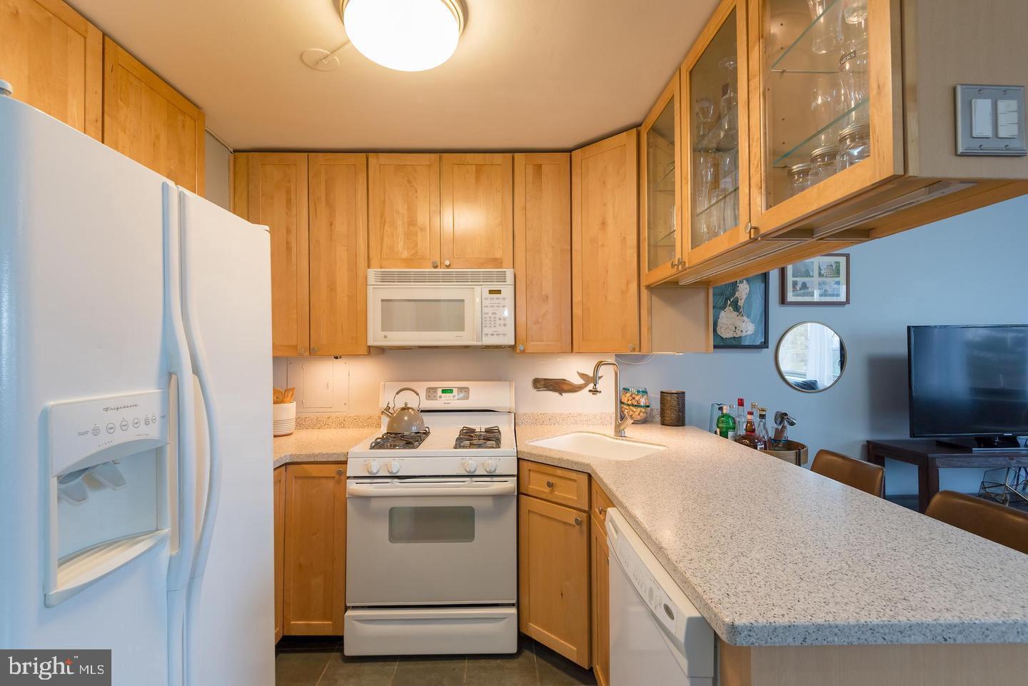 2800 Wisconsin Avenue Northwest, Unit 510 Washington, DC 20007 - Photo 5 of 20 a kitchen with a appliances a sink and a refrigerator