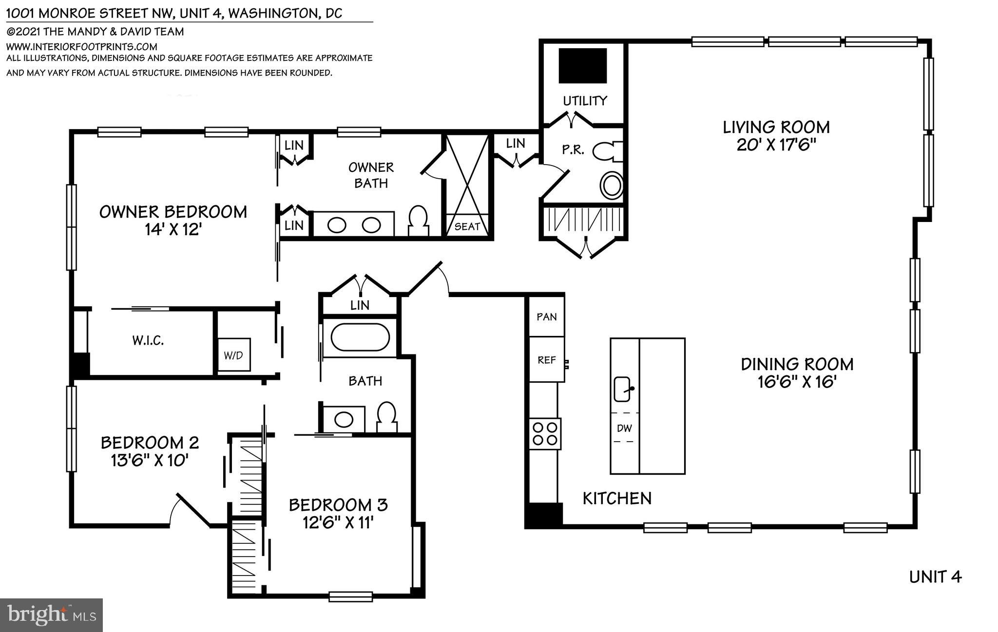 1001 Monroe Street Northwest, Unit 4 Washington, DC 20010 - Photo 35 of 35 Floorplan
