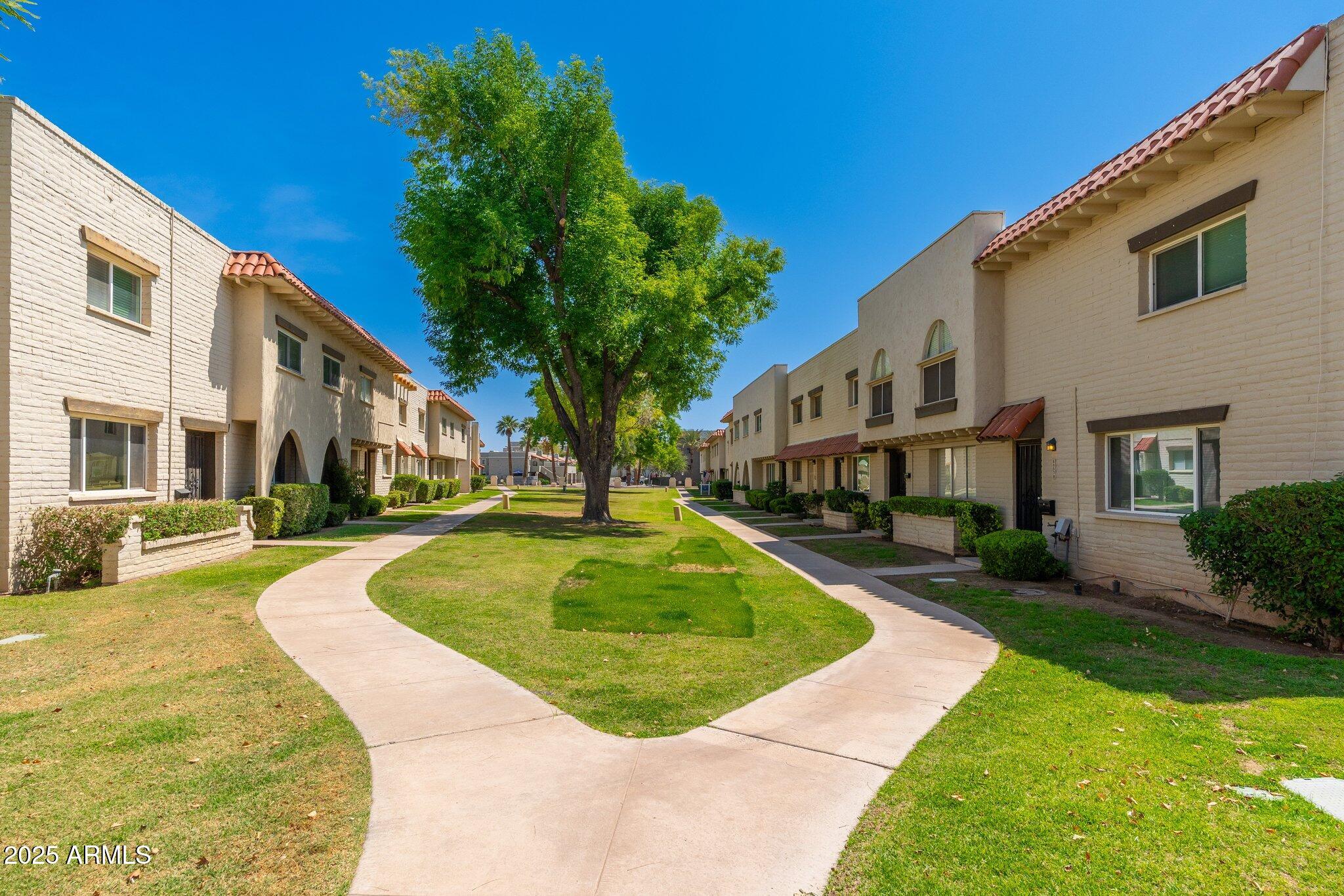 6957 East Osborn Road, Unit A Scottsdale, AZ 85251 - Photo 26 of 29 a view of a house with swimming pool and a yard