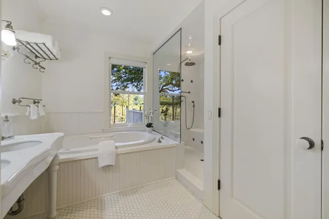 a backyard of a house with lots of green space