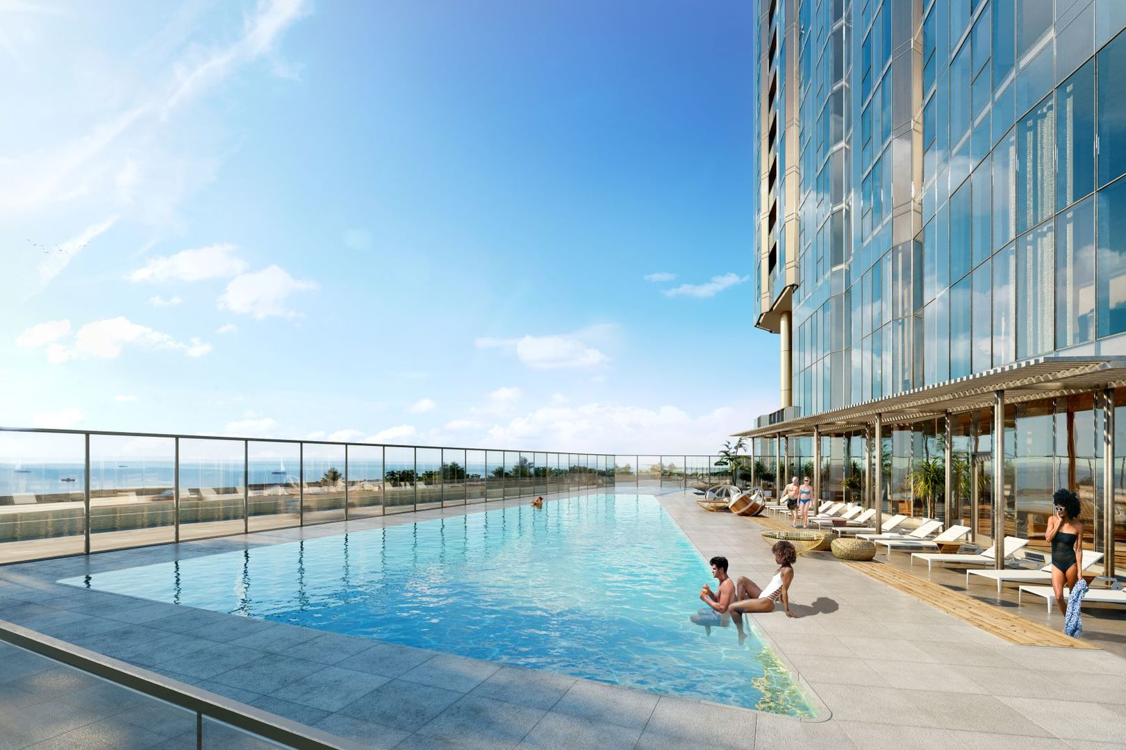 211 North Harbor Drive, Unit 2002 Chicago, IL 60601 - Photo 16 of 30 a view of a swimming pool with outdoor seating