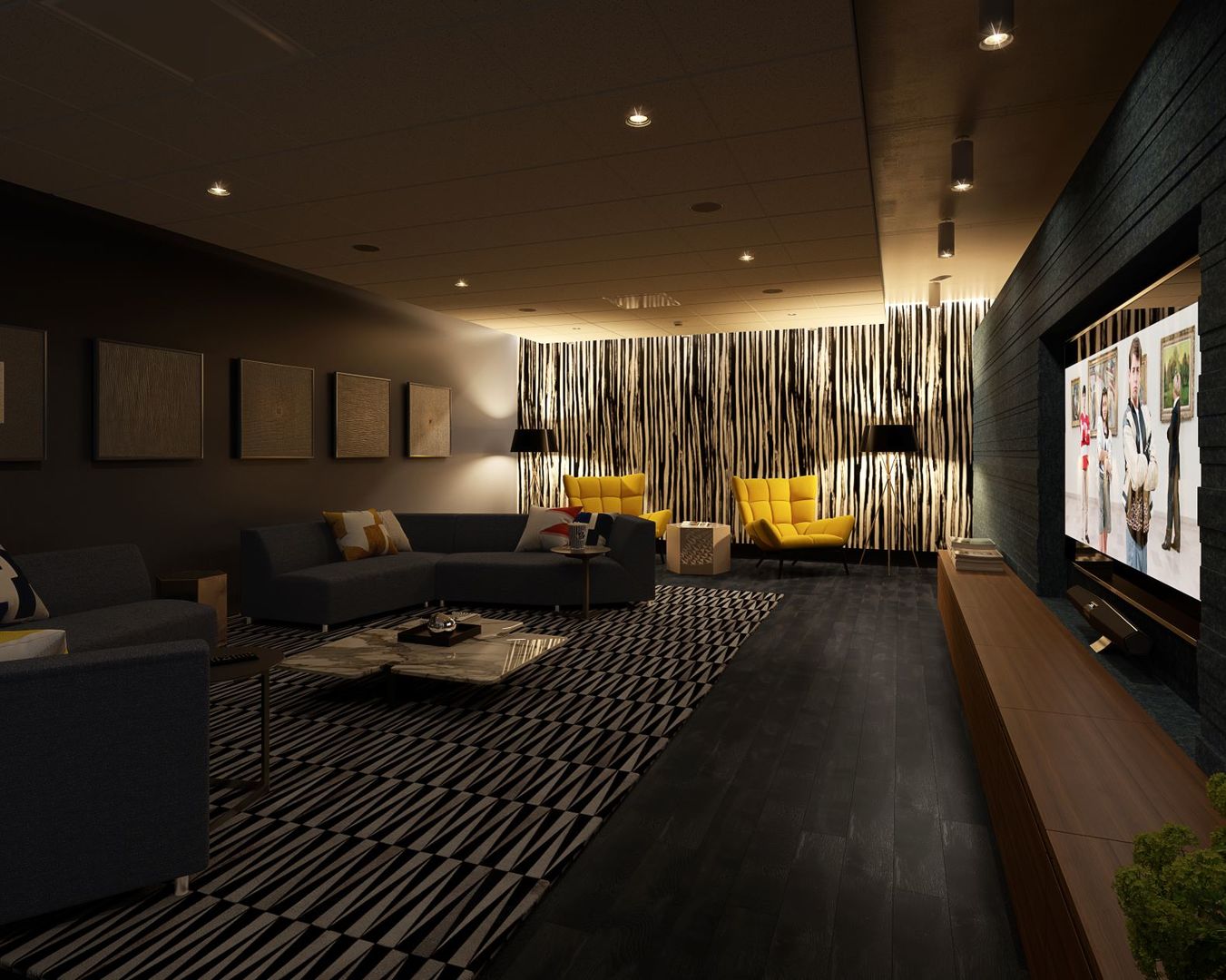 211 North Harbor Drive, Unit 2002 Chicago, IL 60601 - Photo 24 of 30 a living room with furniture and a flat screen tv