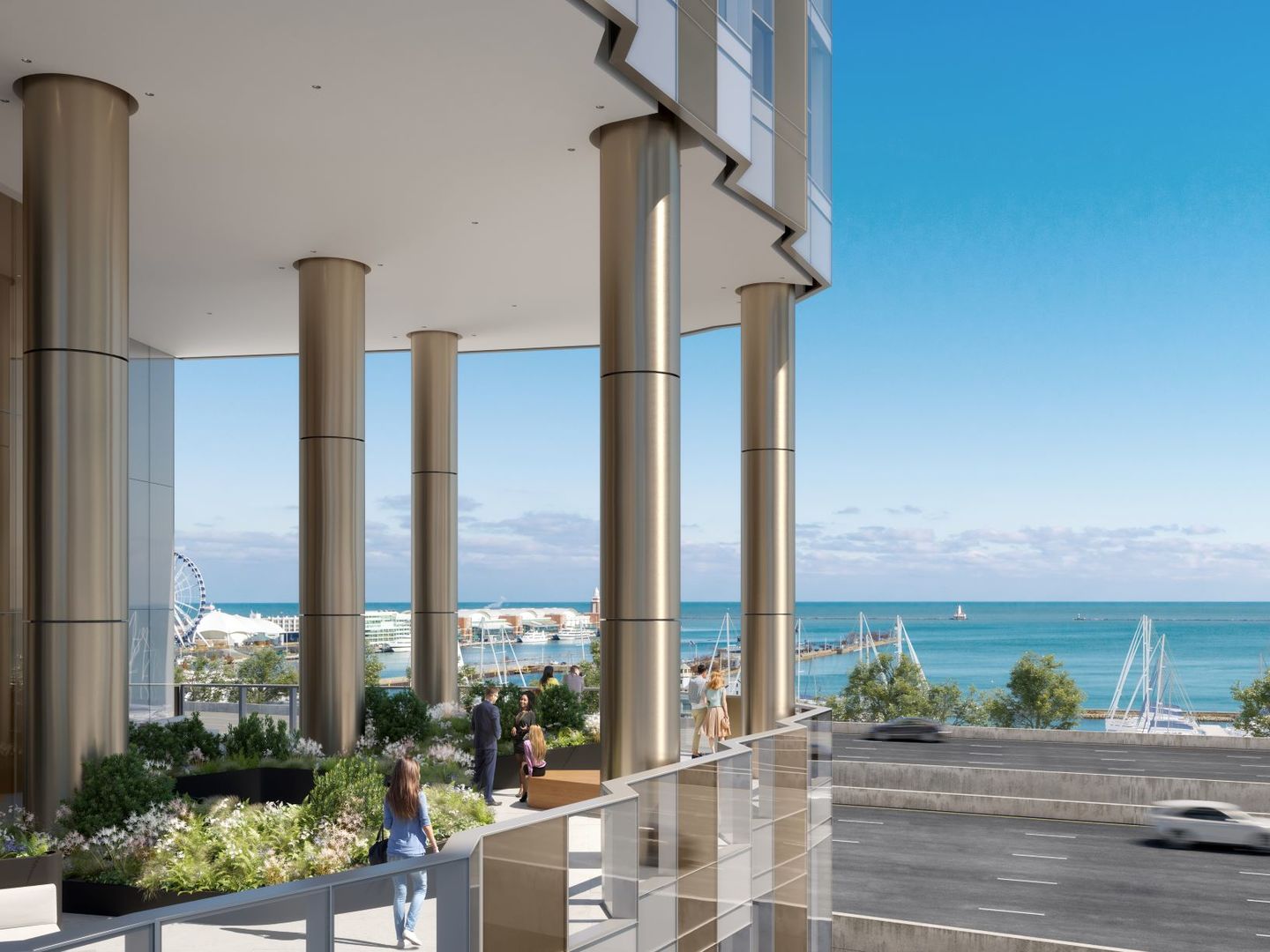 211 North Harbor Drive, Unit 2002 Chicago, IL 60601 - Photo 4 of 30 a view of a city from a balcony