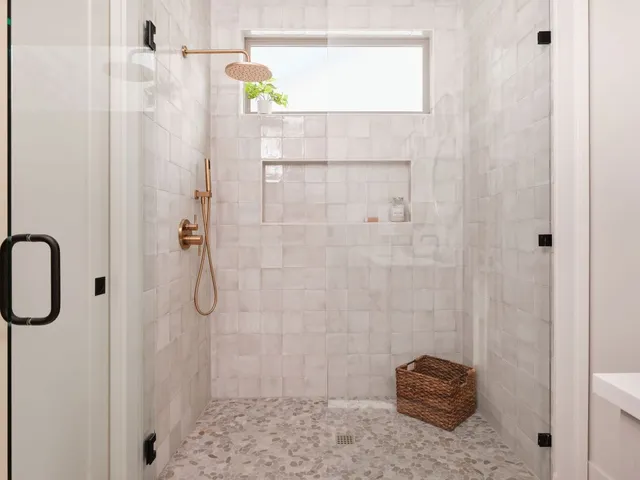 a bathroom with a shower