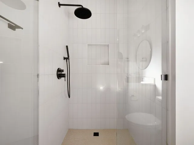 a bathroom with a shower