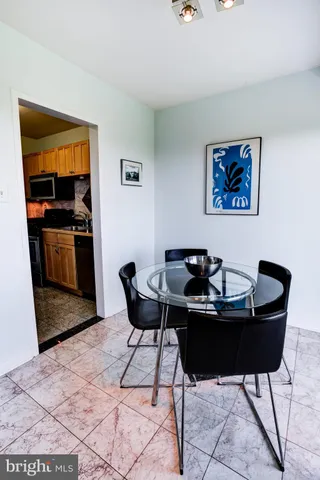 a view of balcony with furniture