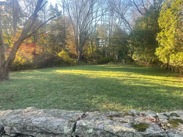a view of a yard with a house