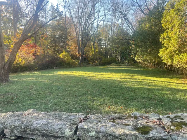 a view of a yard with a house