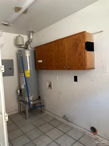 a close view of water heater room