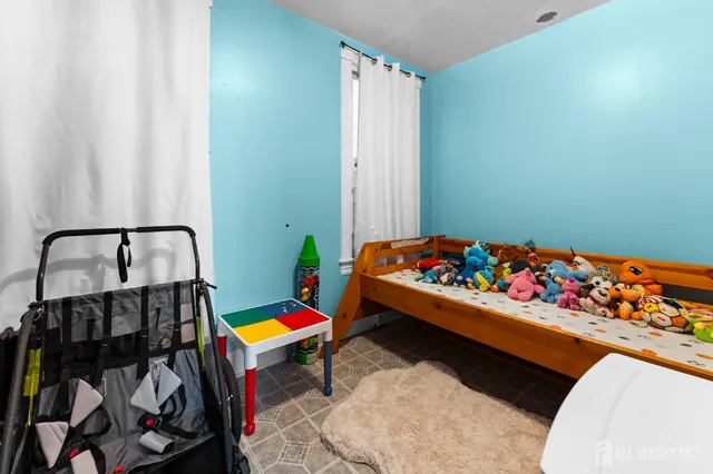 a room with toys and flowers