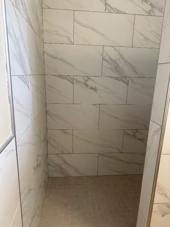 a bathroom with a shower