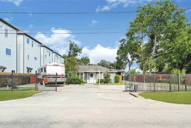 a house view with a garden space