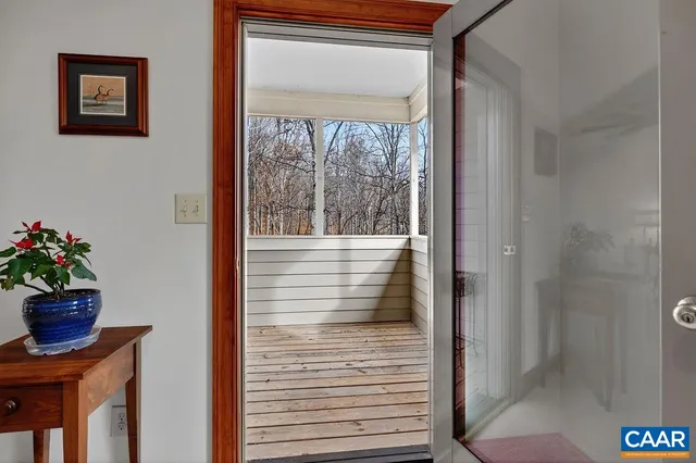a bathroom with a shower curtain and a shower curtain
