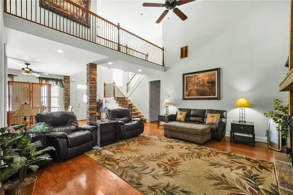 a living room with furniture