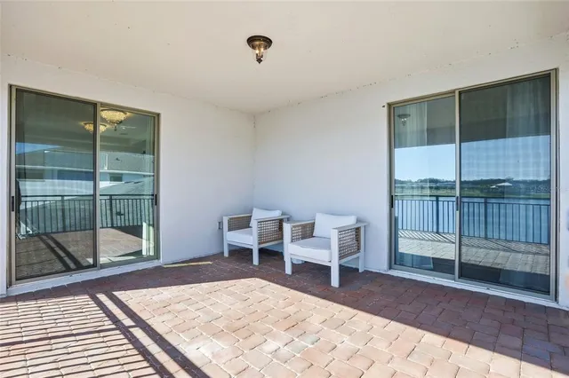a view of a swimming pool and lake view