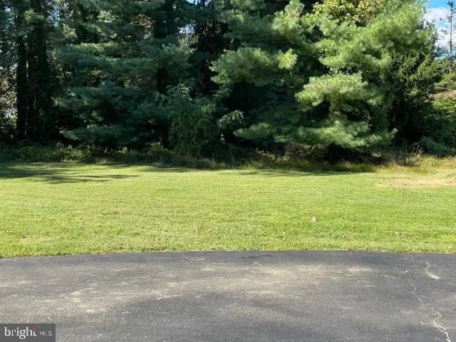 a view of a water fountain and a big yard